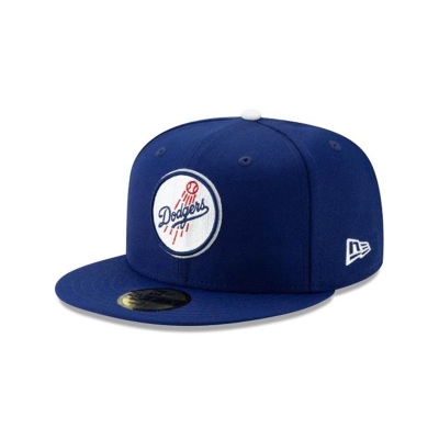 Blue Los Angeles Dodgers Hat - New Era MLB Logo Pack 59FIFTY Fitted Caps USA6023875